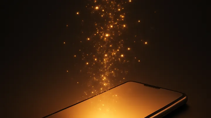 HOT880 COM Modern phone with glowing screen